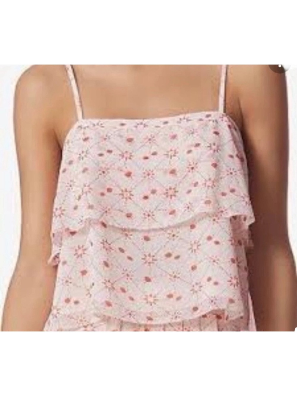 Avec Les Filles matching/ Spaghetti Strap Ruffle Tiered - with matching skirt